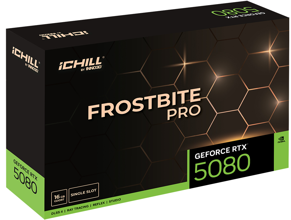 Inno3D C50803-16D7X-1760FBP GeForce RTX 5080 iChill Frostbite Pro GDDR7 - PCI-Express - 16.384 MB, Ansicht 2