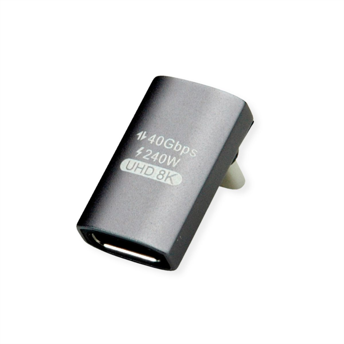 ROLINE USB4 40G Typ C Adapter ST/BU 90° breit Alu, Ansicht 3