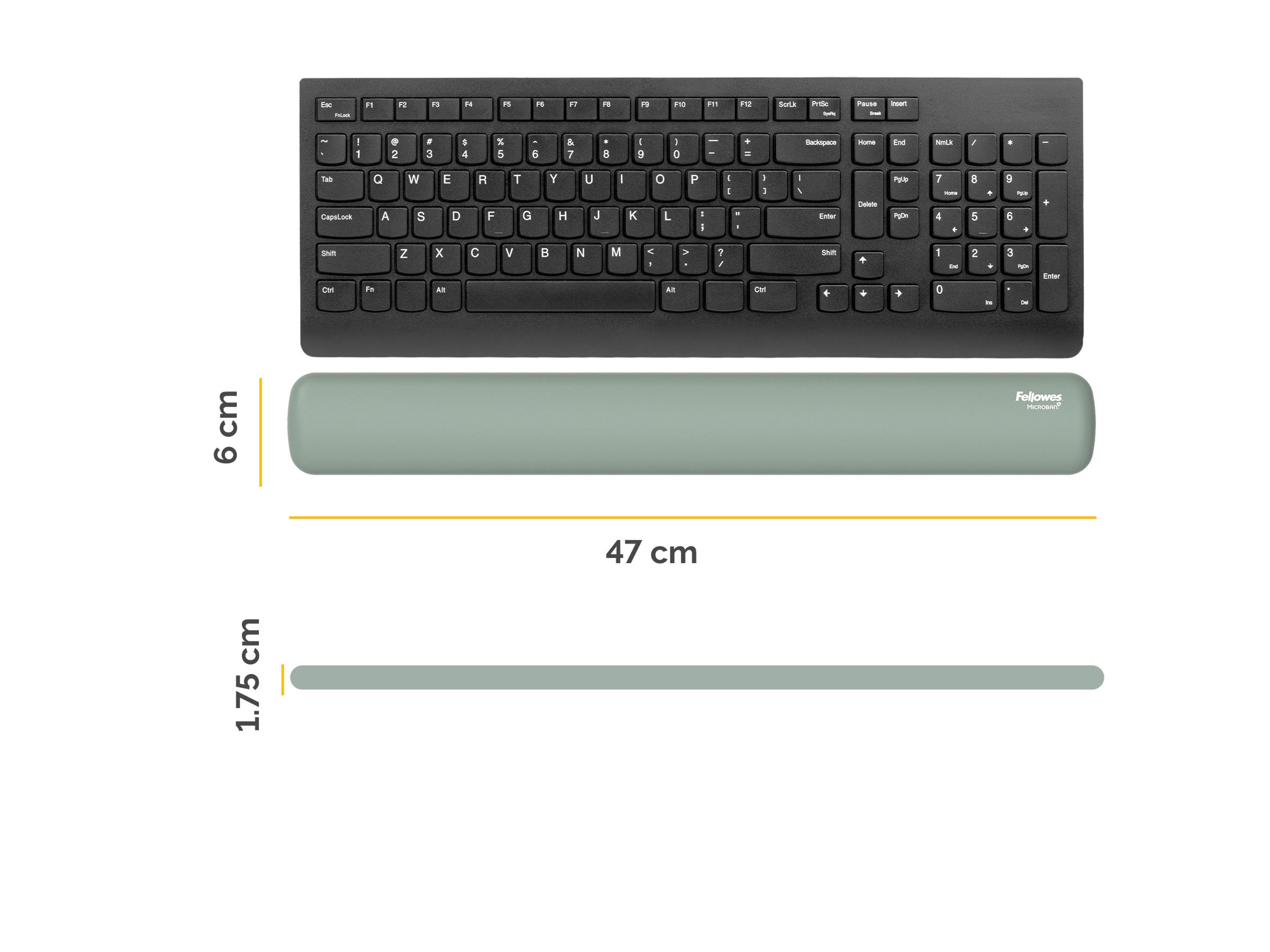 Fellowes Breyta salbei Tastatur-Handgelenkauflage 47 cm, Ansicht 3