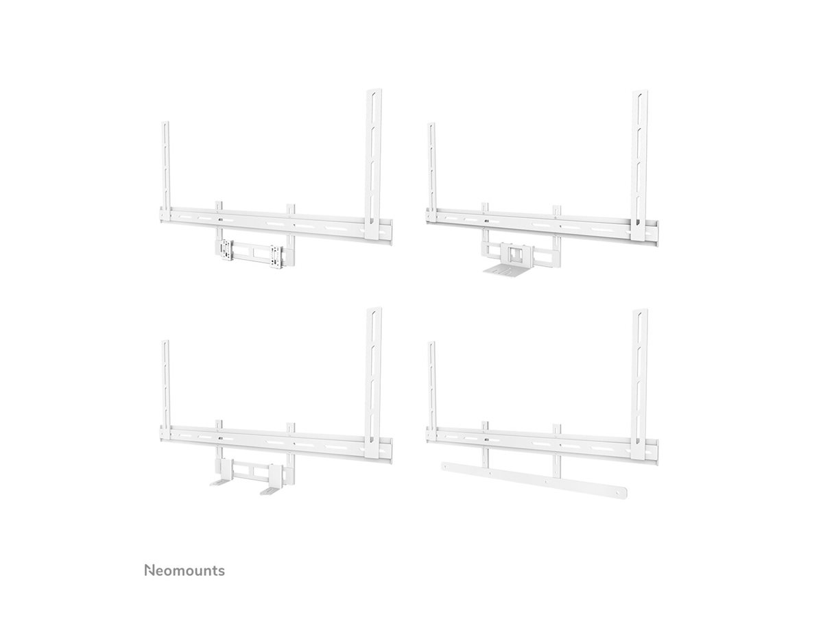 Neomounts Befestigungskit (Montageklammer) - für Video-Leiste - universal - Stahl - weiß - Bildschirmgröße: 109.2-279.4 cm (43-110)
