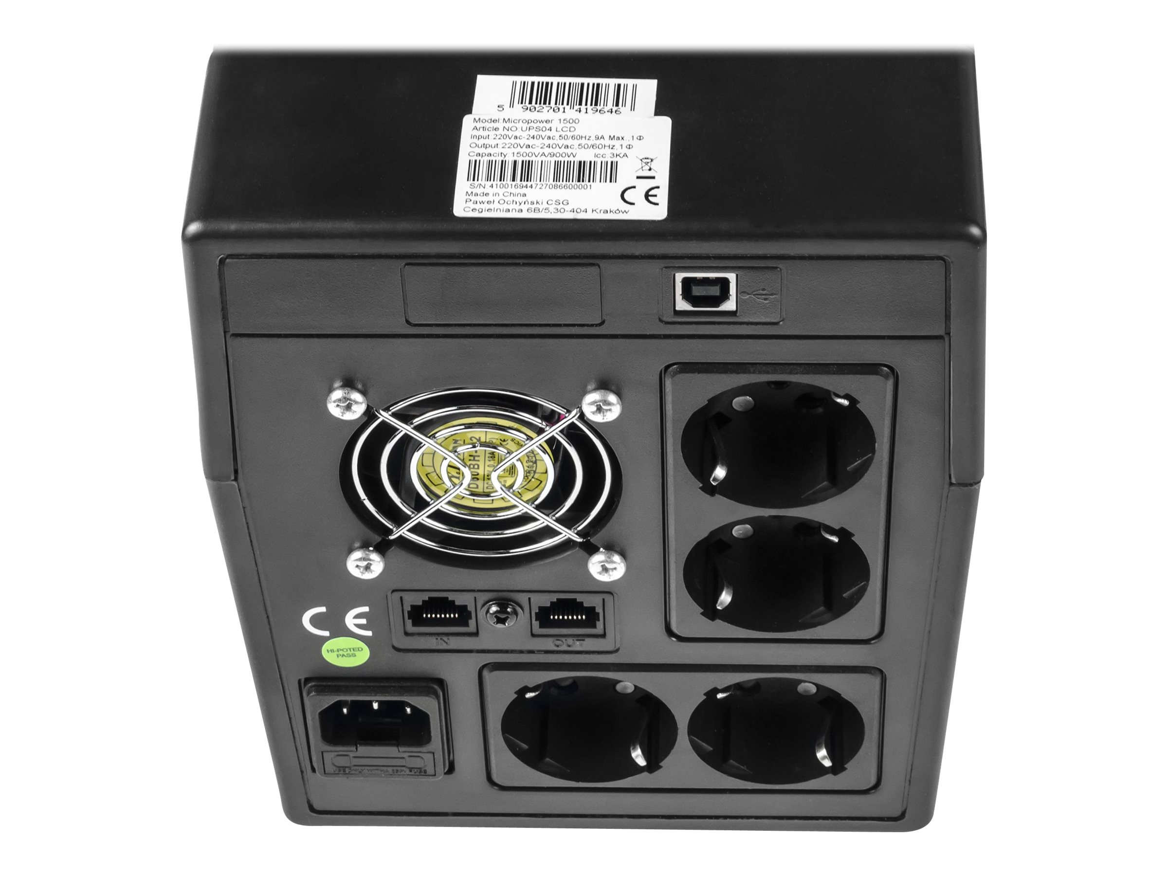 Green Cell UPS Micropower 1500VA - USV - Wechselstrom 220/230/240 V, Ansicht 2