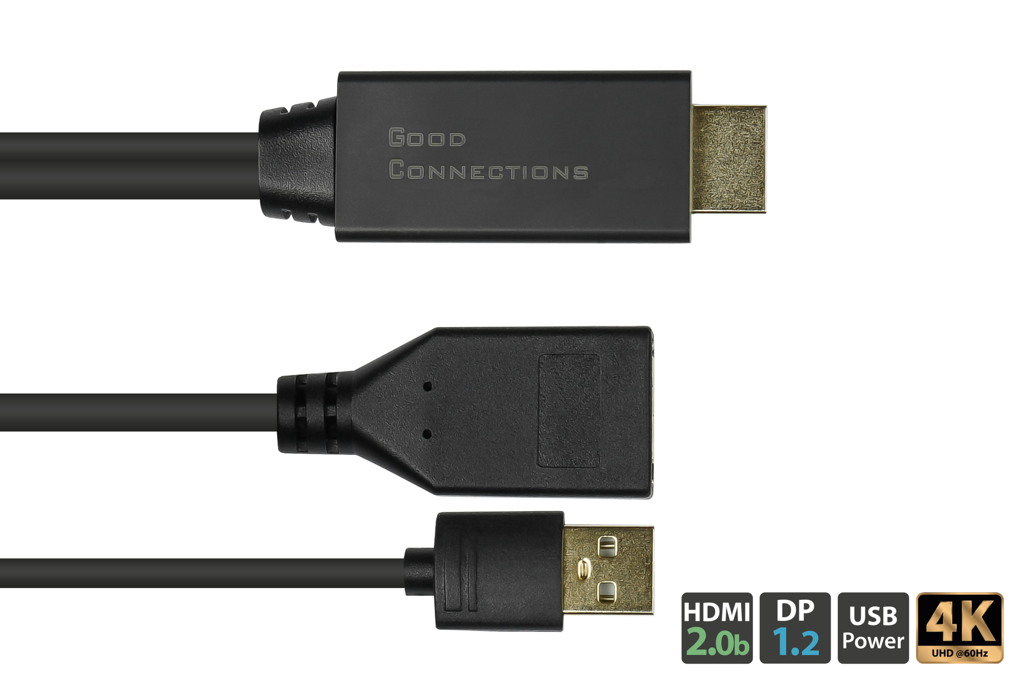 Good Connections HDMI-AD22 - 0,3 m - HDMI Typ A (Standard) - DisplayPort - Männlich - Weiblich - Gerade, Ansicht 2