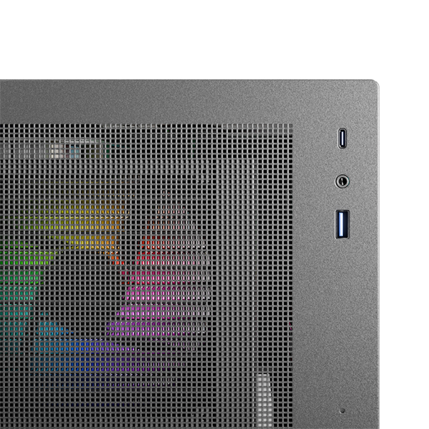 LC-Power Geh Midi ATX Gaming 717B - Meshwork_L Dark - o.N. - Gehäuse - ATX, Ansicht 2