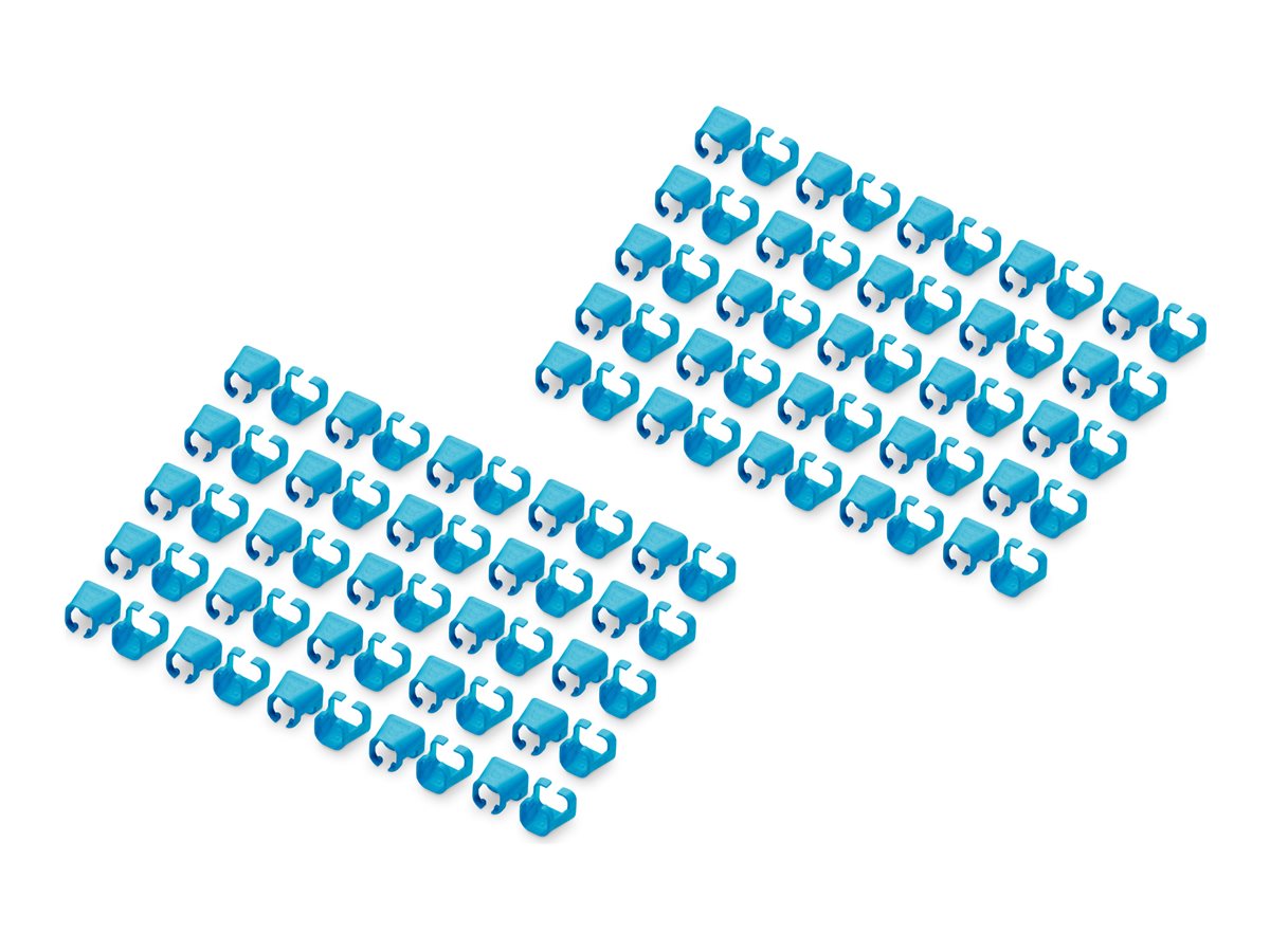 DIGITUS Kabelclips mit Farbcodierung - für Patch-Kabel - Blau (Packung mit 100)