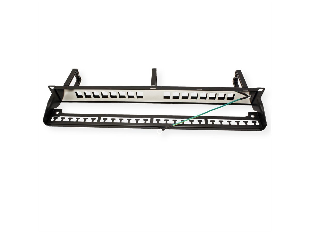 ROLINE 19-Keystone-Modulträger 16 Ports geschirmt schwarz, Ansicht 4