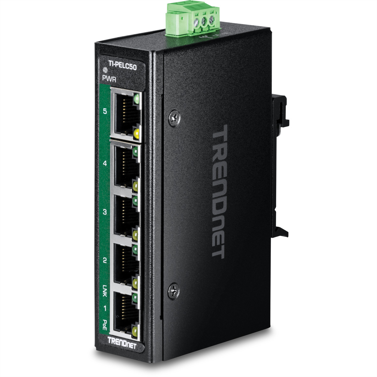 TRENDnet 5-Port Industrial Fast Ethern. PoE+ DIN-Rail Switch - Switch - 5-Port