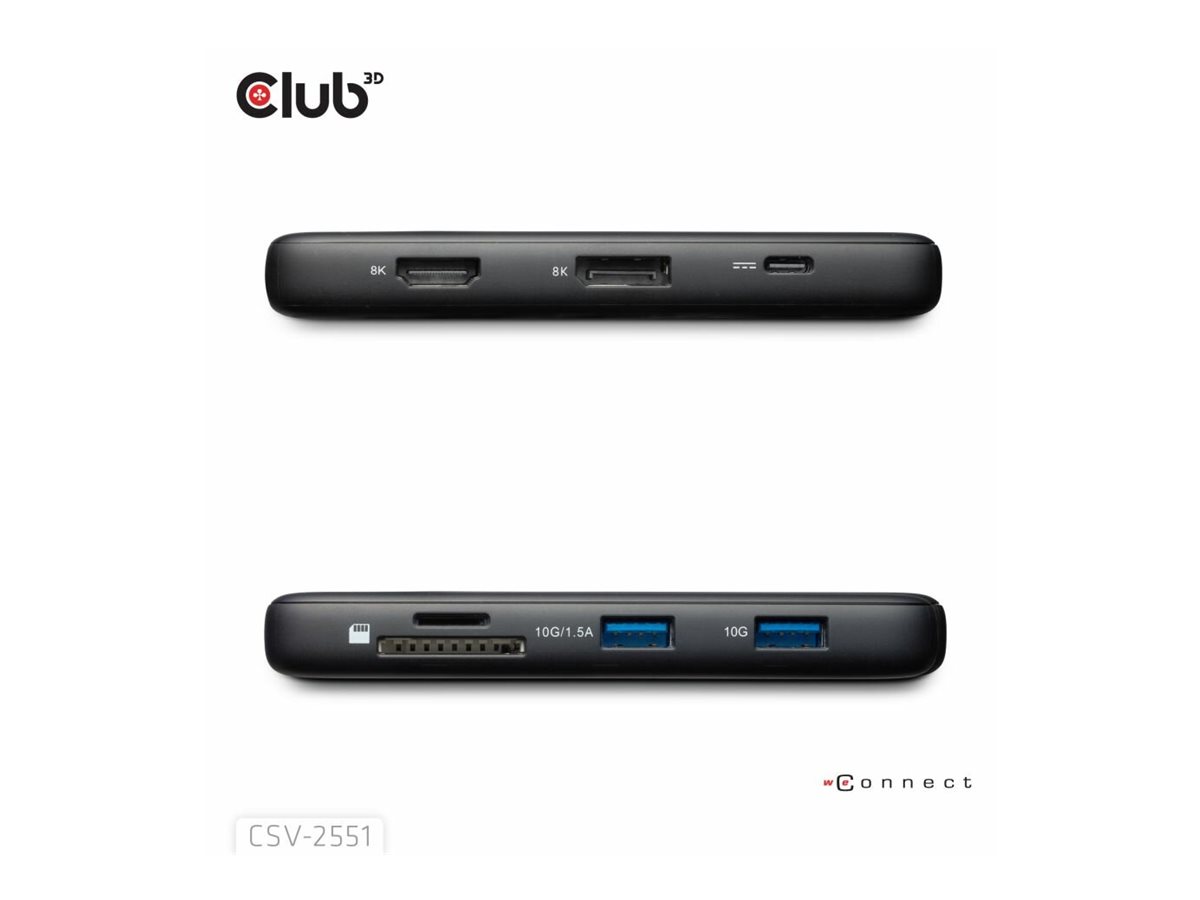 Club 3D 8-in-1 - Dockingstation - für Desktop, Laptop, Ansicht 3