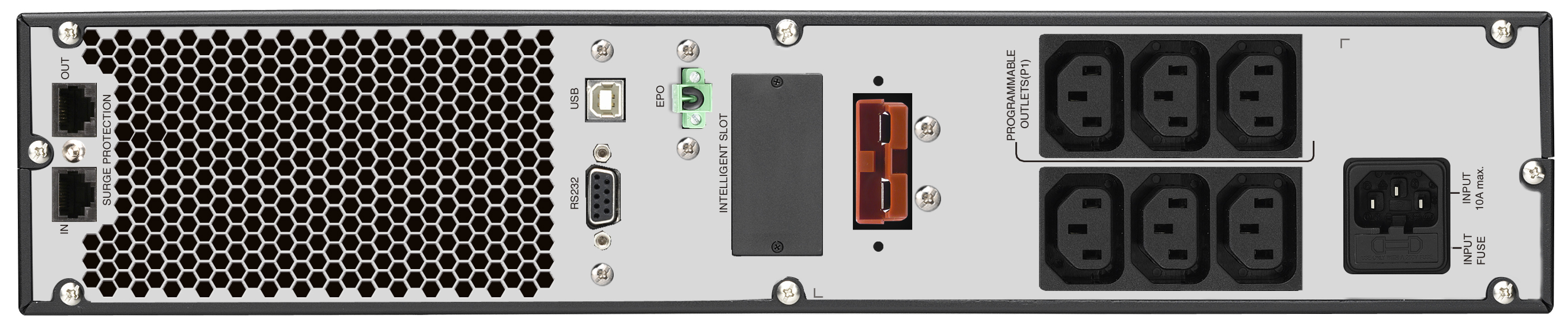 BlueWalker PowerWalker VFI 1000RM LCD - USV - 900 Watt - 1000 VA - 7 Ah - RS-232, USB - Ausgangsanschlüsse: 6 - (19), Ansicht 3