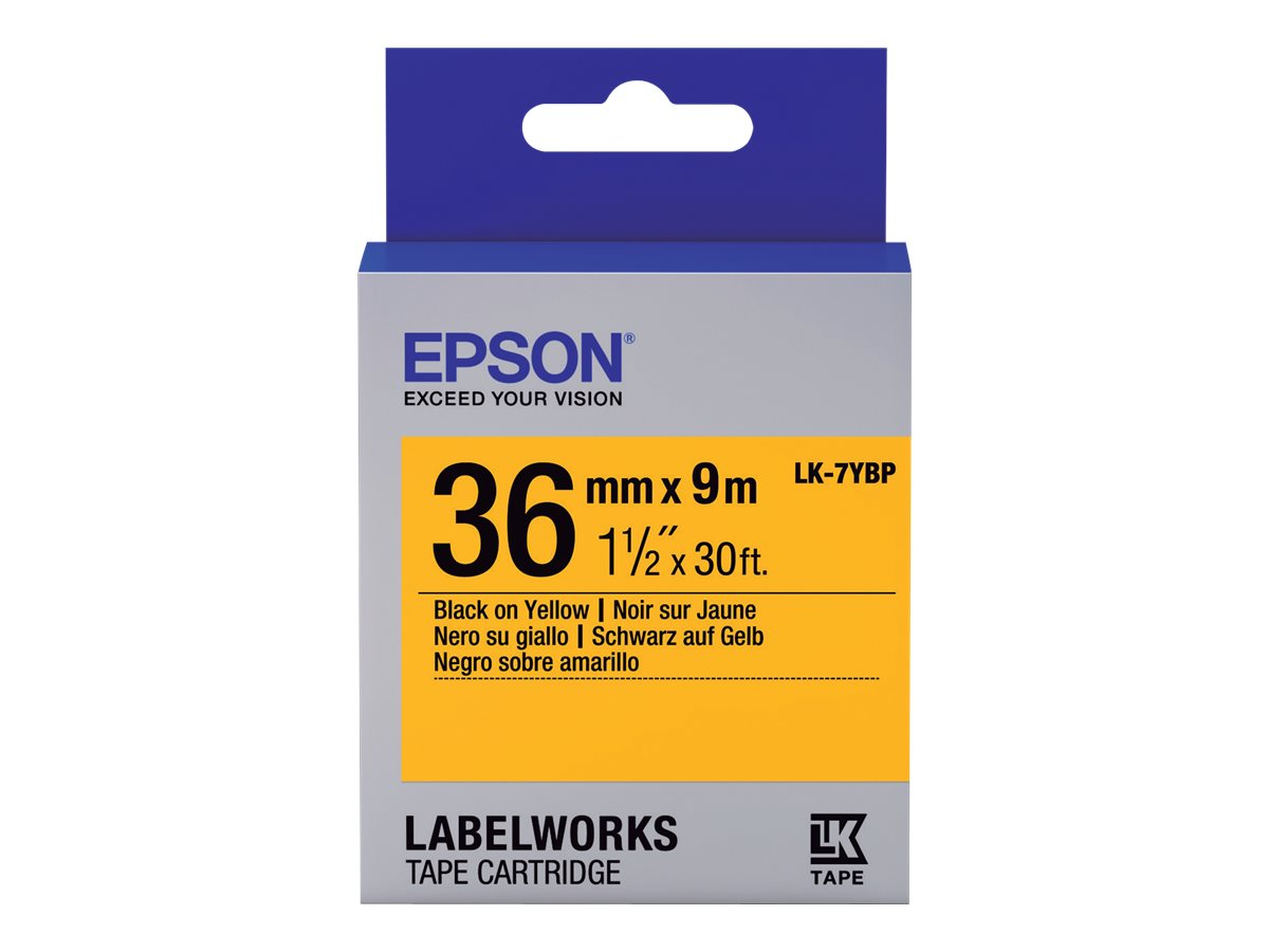 Epson LabelWorks LK-7YBP - Schwarz auf Gelb - Rolle (3,6 cm x 9 m) 1 Kassette(n) Etikettenband - für LabelWorks LW-1000P, LW-900P, LW-Z5000BE, LW-Z5010BE, LW-Z900FK