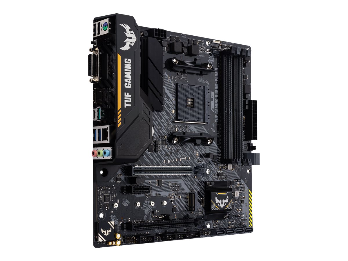 ASUS TUF GAMING B450M-PLUS II - Motherboard - micro ATX - Socket AM4 - AMD B450 Chipsatz - USB-C Gen1 USB 3.2 Gen 1 USB 3.2 Gen 2 - Gigabit LAN - Onboard-Grafik (CPU erforderlich)