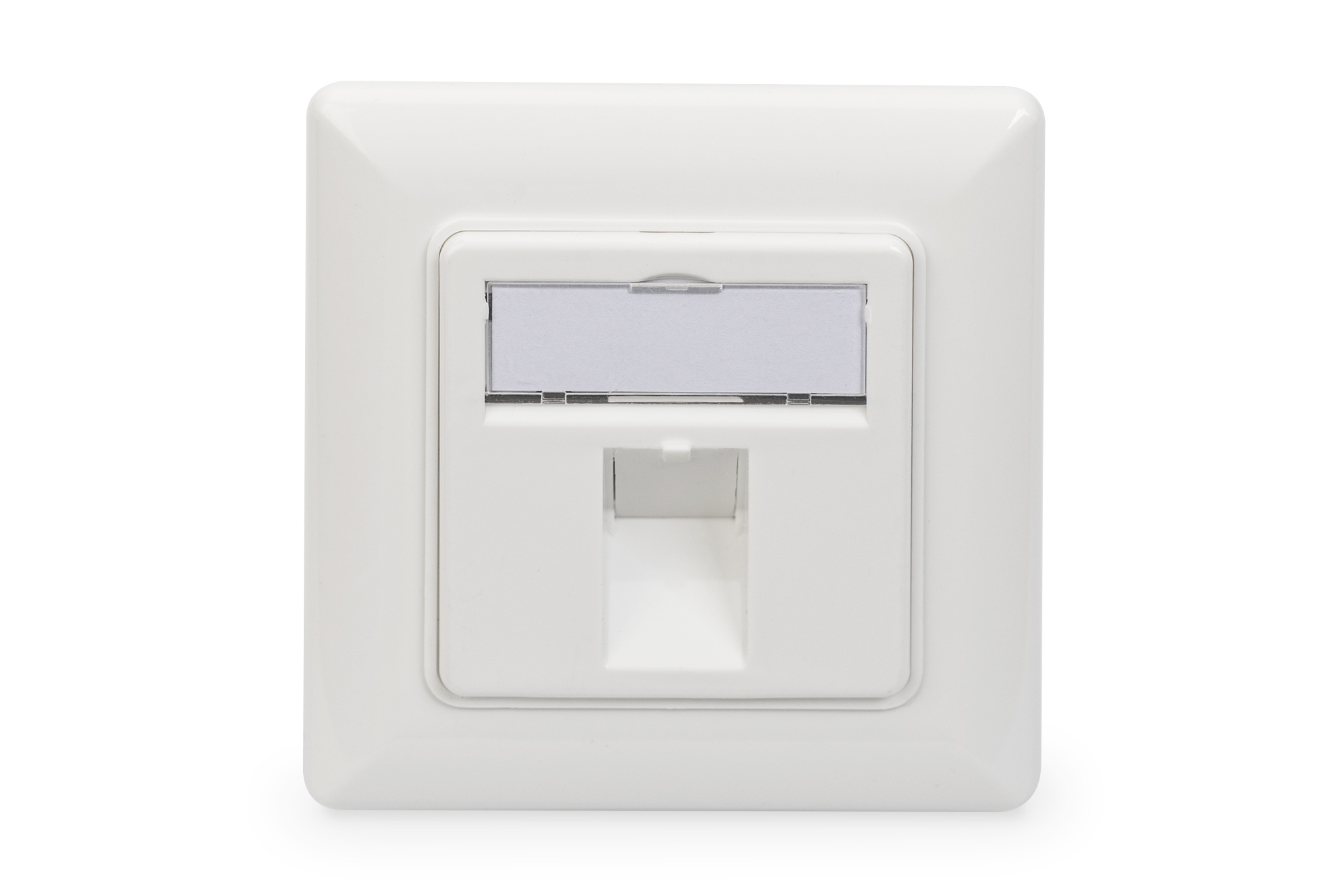 DIGITUS Leerdose für Keystone Module, Rahmen 80x80 mm + Zentralplatte 50x50 mm, Ansicht 2