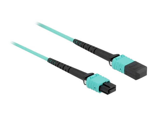 Delock LWL Kabel MPO Buchse zu MPO Buchse 12 Fasern, Polarität A, Multimode OM4, 50/125 µm, 2 m