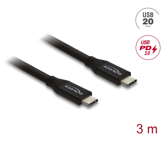 Delock Koaxiales USB 20 Gbps Kabel PD 3.0 60 W - Kabel - Digital/Daten, Ansicht 2