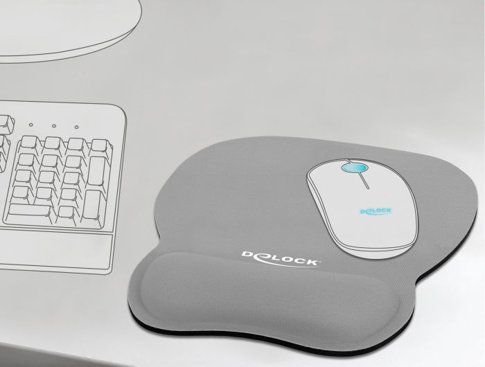 Delock Ergonomic - Mauspad mit Handgelenkpolsterkissen, Ansicht 4