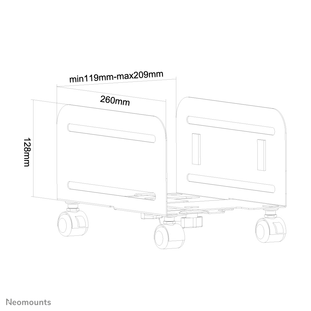 Neomounts CPU-M100 - Wagen für CPU - Schwarz, Ansicht 2