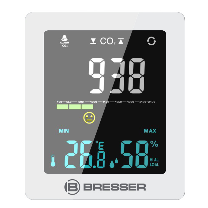 Bresser Smile - Thermo-Hygro-CO2-Messgerät - digital - Weiß, Ansicht 4