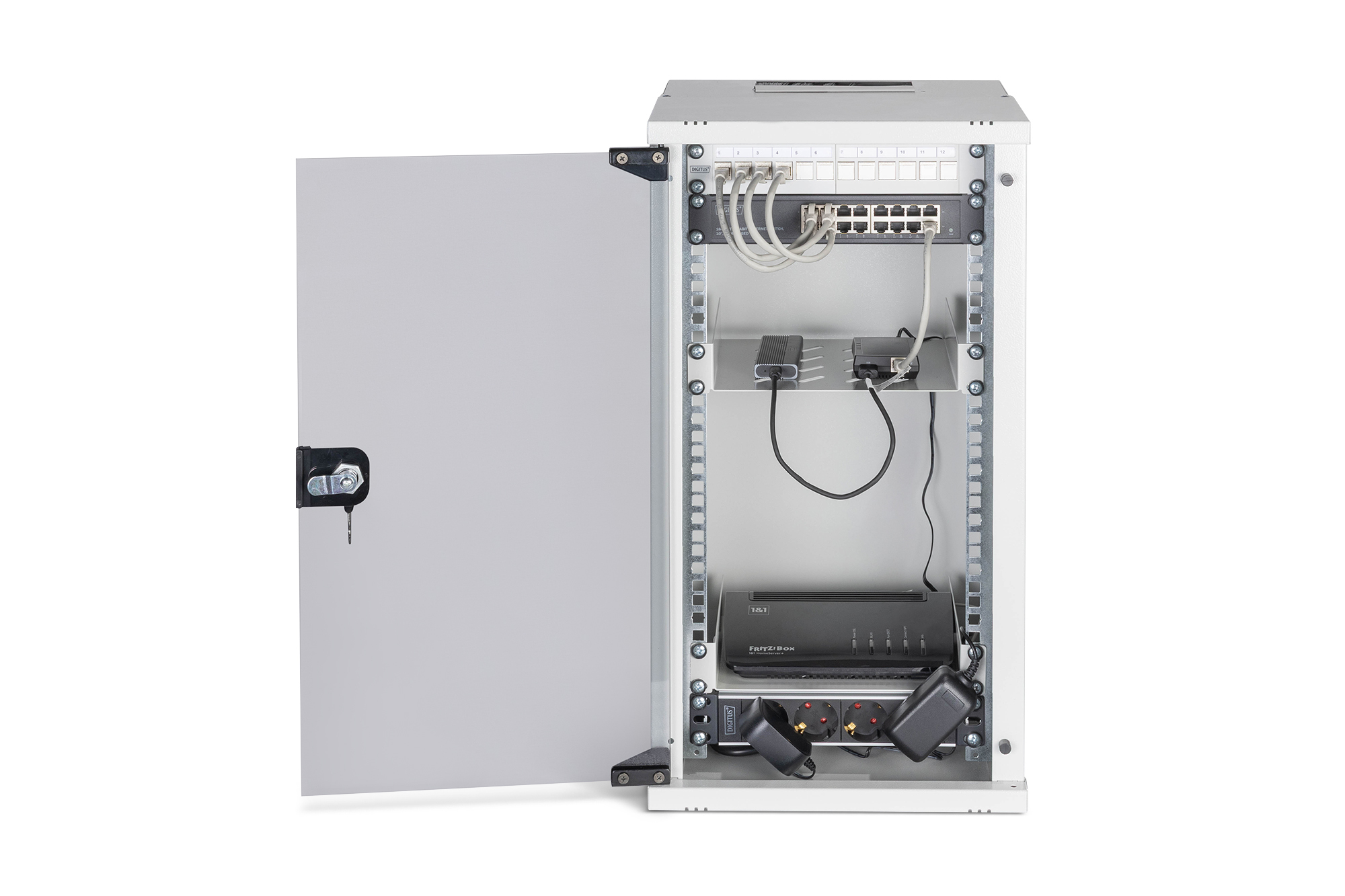 DIGITUS Netzwerk-Set SOHO Pro, 254 mm (10) - 12HE, 315 x 300 mm (B x T), Ansicht 3