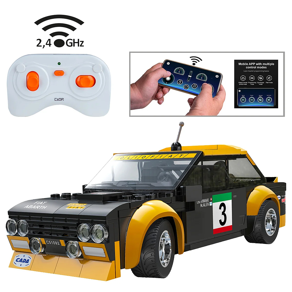 JAMARA CaDA Fiat Abarth 1 20 2.4GHz Bricks schwarz 6+, Ansicht 2