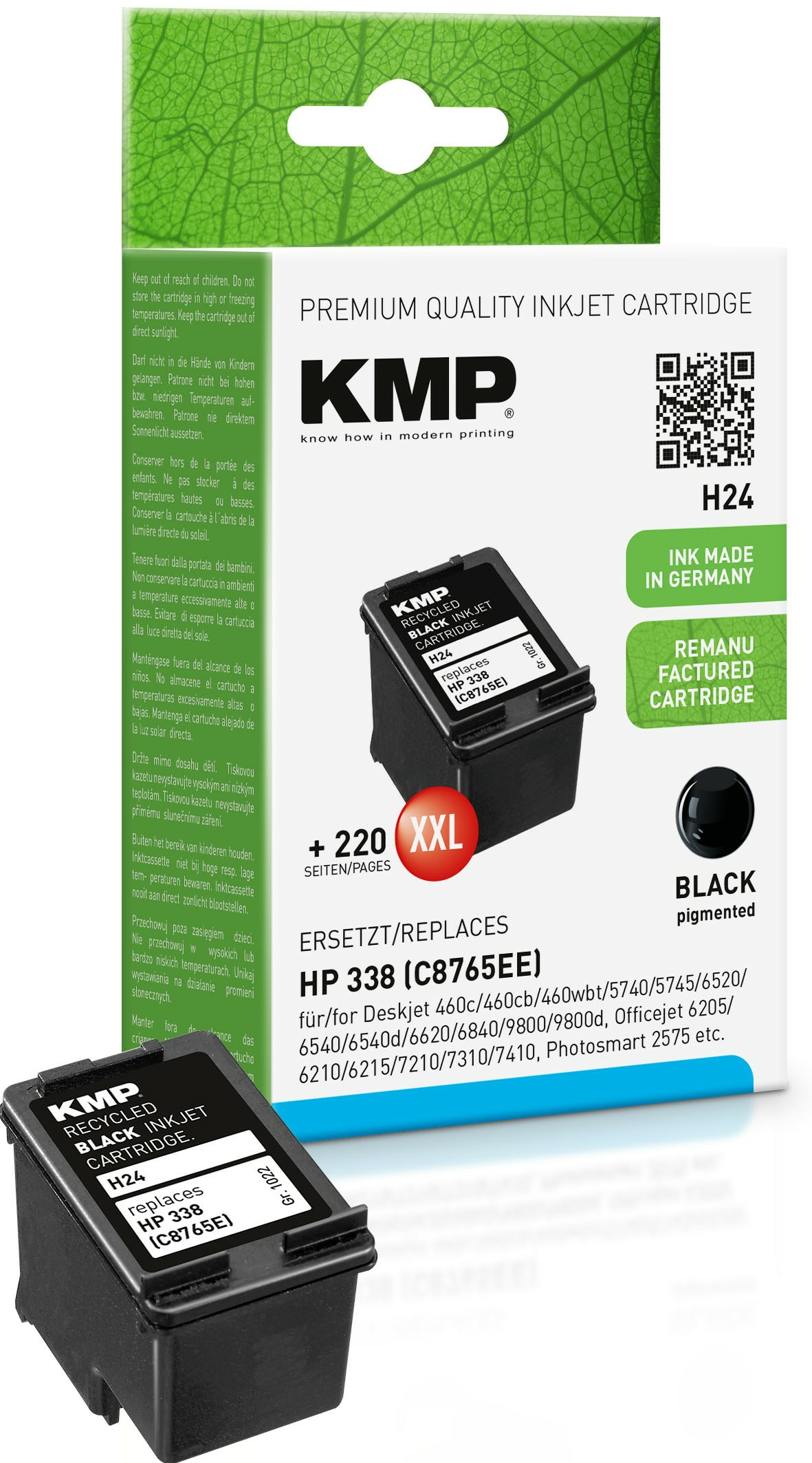 KMP H24 - 18 ml - Größe XXL - Schwarz - kompatibel - Tintenpatrone (Alternative zu: HP 338, HP C8765EE), Ansicht 3