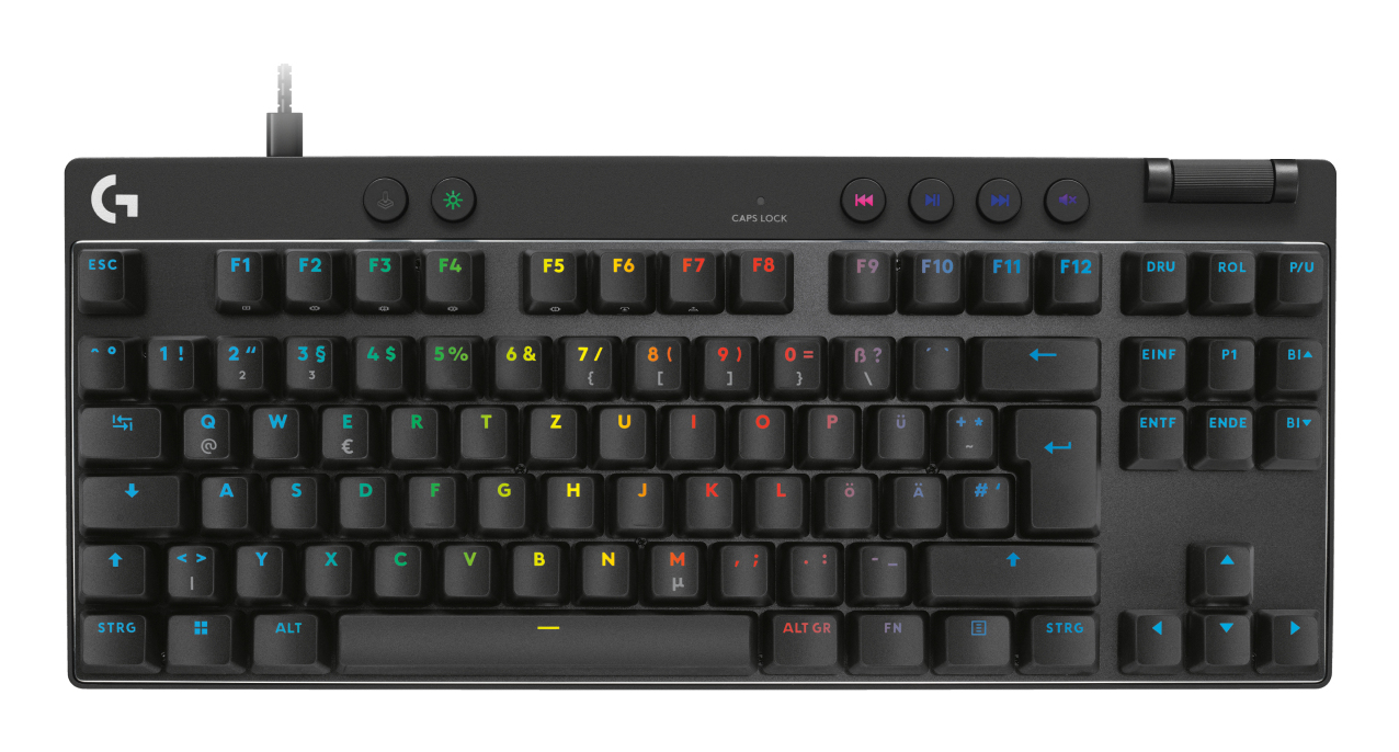 Logitech G PRO X RAPID - Tastatur - TKL - Hintergrundbeleuchtung - TL: Deutsch, QWERTZ - Schwarz, Ansicht 3