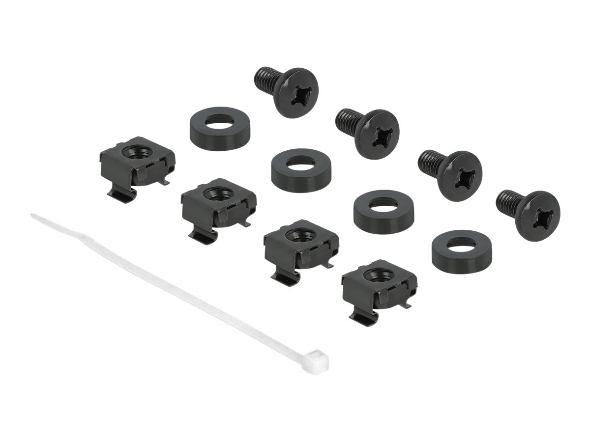 Delock Kabelabdeckung mit Bürsten - Rack montierbar - Schwarz - 1U - 25.4 cm (10)