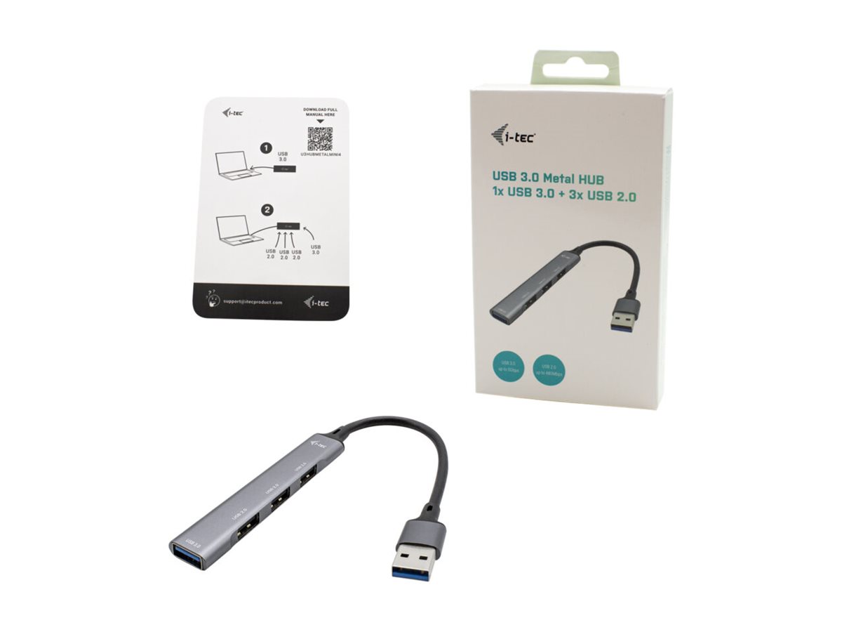 i-tec USB 3.0 Metal HUB - Hub - 1 x SuperSpeed USB 3.0 + 3 x USB 2.0, Ansicht 2