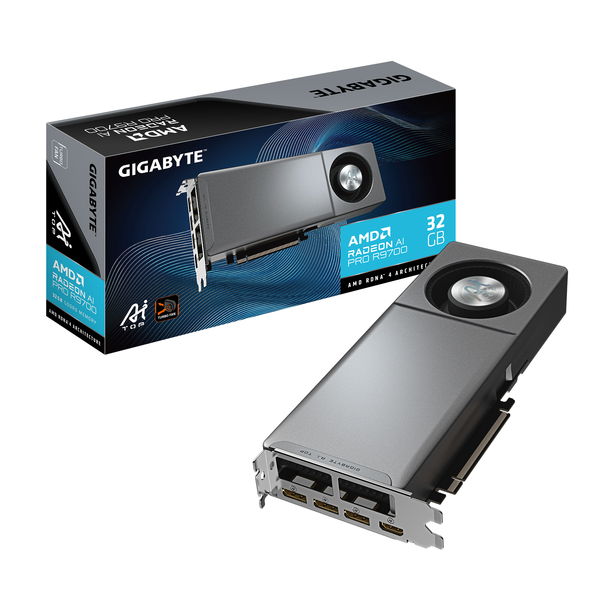 Gigabyte AI TOP - Rev 1 - Grafikkarte - Radeon AI PRO R9700, Ansicht 2