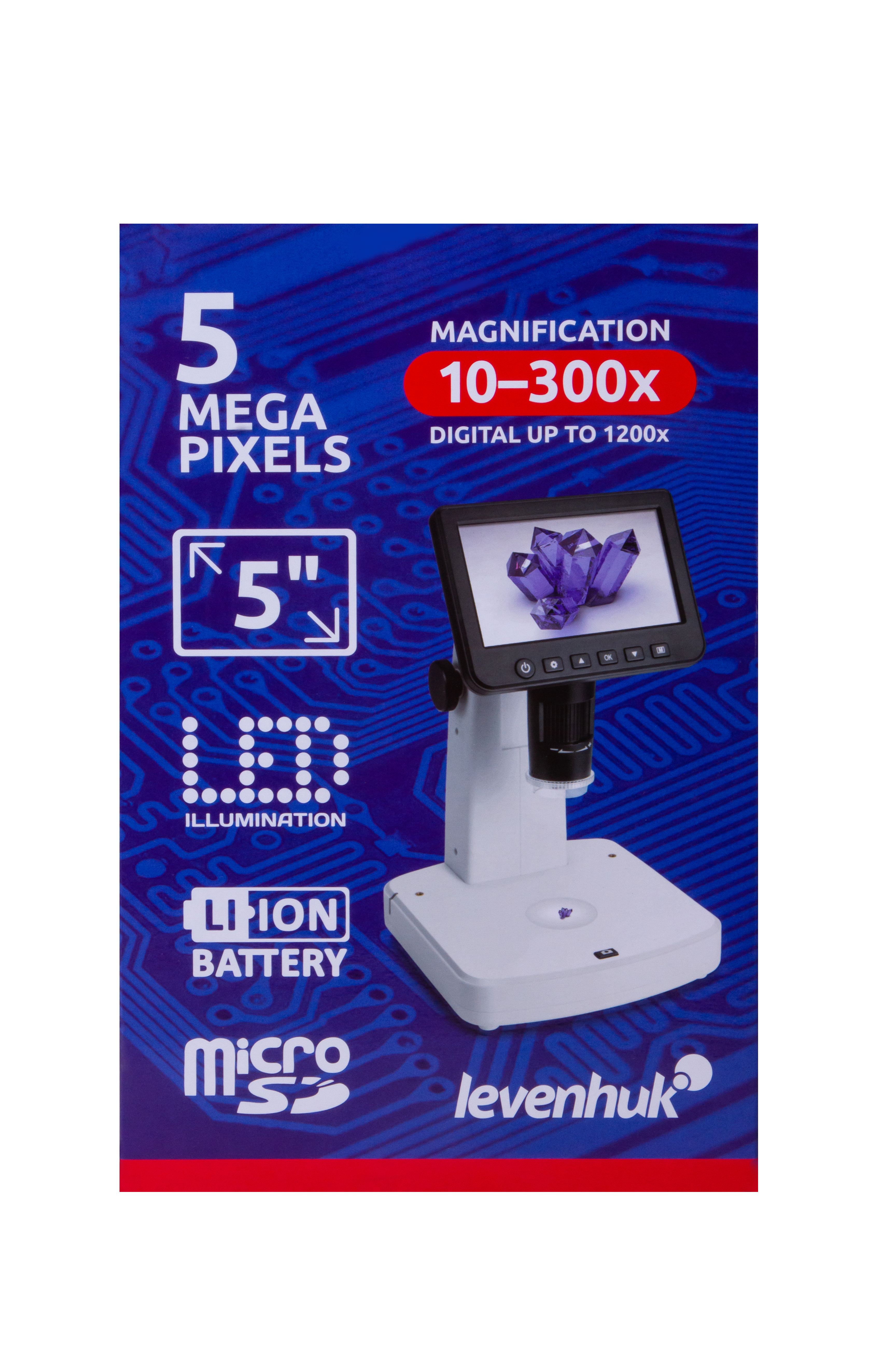 Levenhuk DTX 700 LCD - Digitales Mikroskop - Schwarz - Weiß - Kunststoff - LCD - 12,7 cm (5") - MicroSD (TransFlash), Ansicht 2