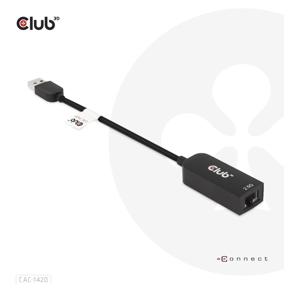 Club 3D Netzwerkadapter - USB 3.2 Gen 1 - 2.5GBase-T, Ansicht 3