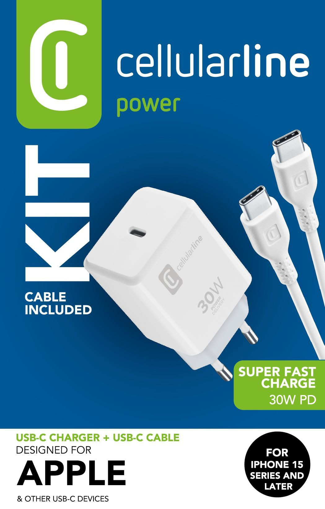 Cellularline Netzteil - 30 Watt - PD (24 pin USB-C), Ansicht 2