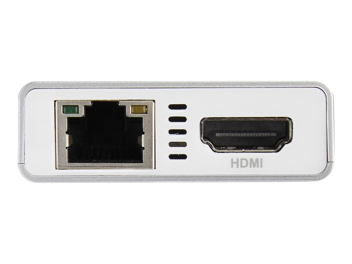StarTech.com USB-C Multiport Adapter - USB-C Reise docking station mit 4k HDMI - 60W Power Delivery Pass-Through, GbE, 2x USB-A 3.0 Hub - Tragbares Mini USB Typ-C Dock für Laptop - Weiß (DKT30CHPDW)