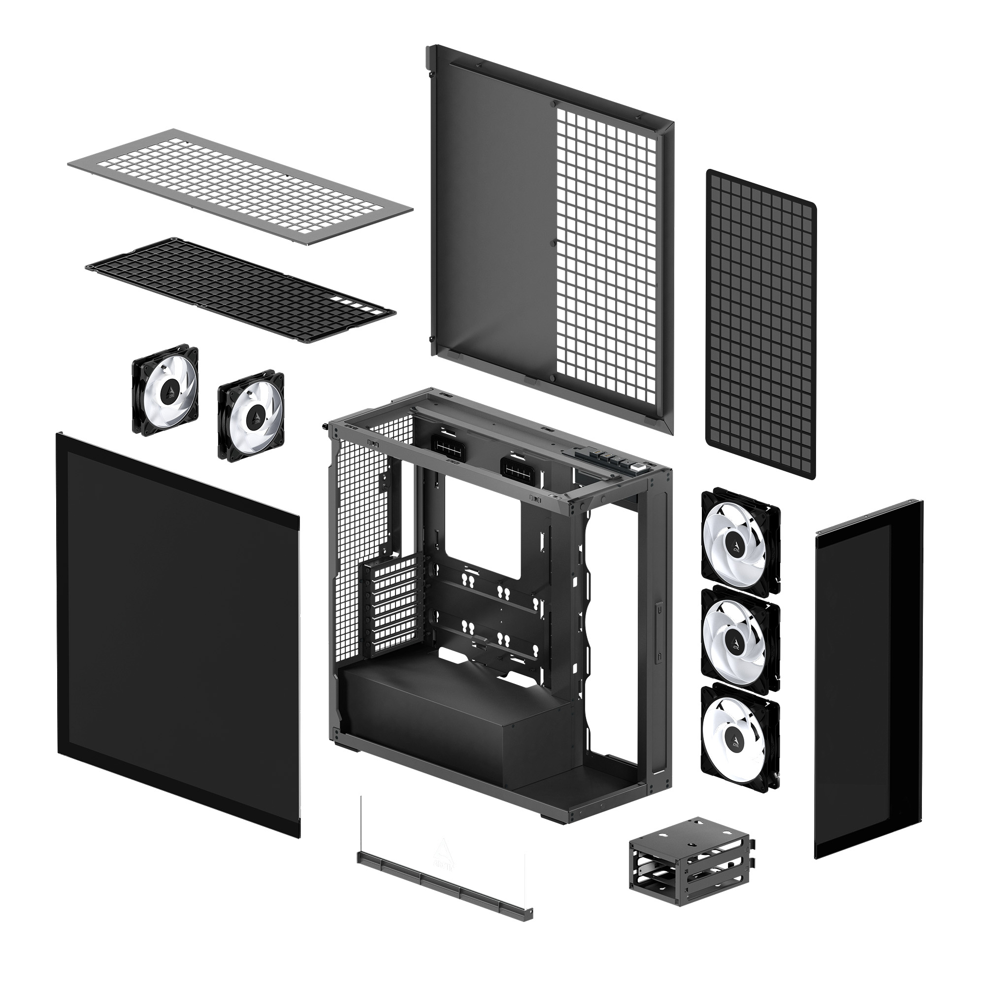 Arctic Geh Xtender Mirror Black - Midi/Minitower - ATX, Ansicht 3