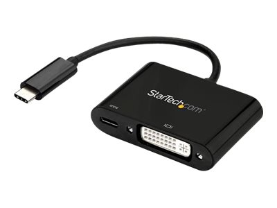 StarTech.com USB-C auf DVI Adapter mit USB Stromversorgung -USB Typ C Adapter - DVI Adapter - 1920 x 1200 - Schwarz - Externer Videoadapter - Parade PS171