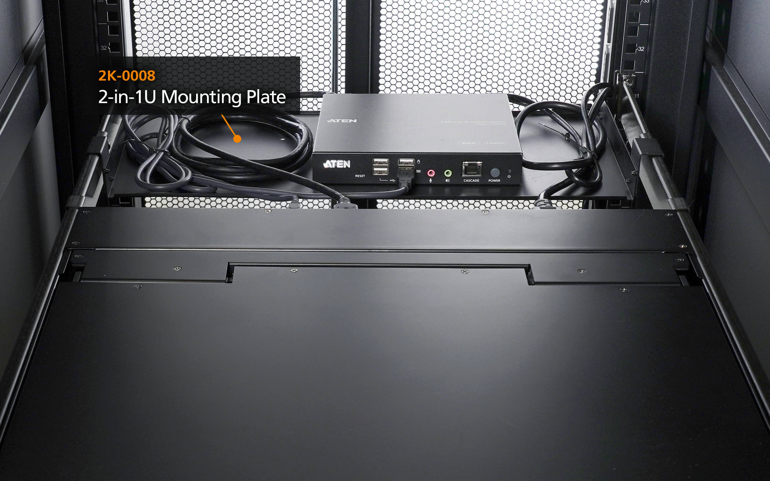 ATEN Befestigungsplatte - 2-in-1U - 1U, Ansicht 2