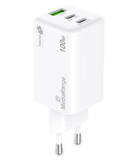 MEDIARANGE Ladegerät 100W 3-Port 2x USB-C u. 1x USB-A weiß, Ansicht 2