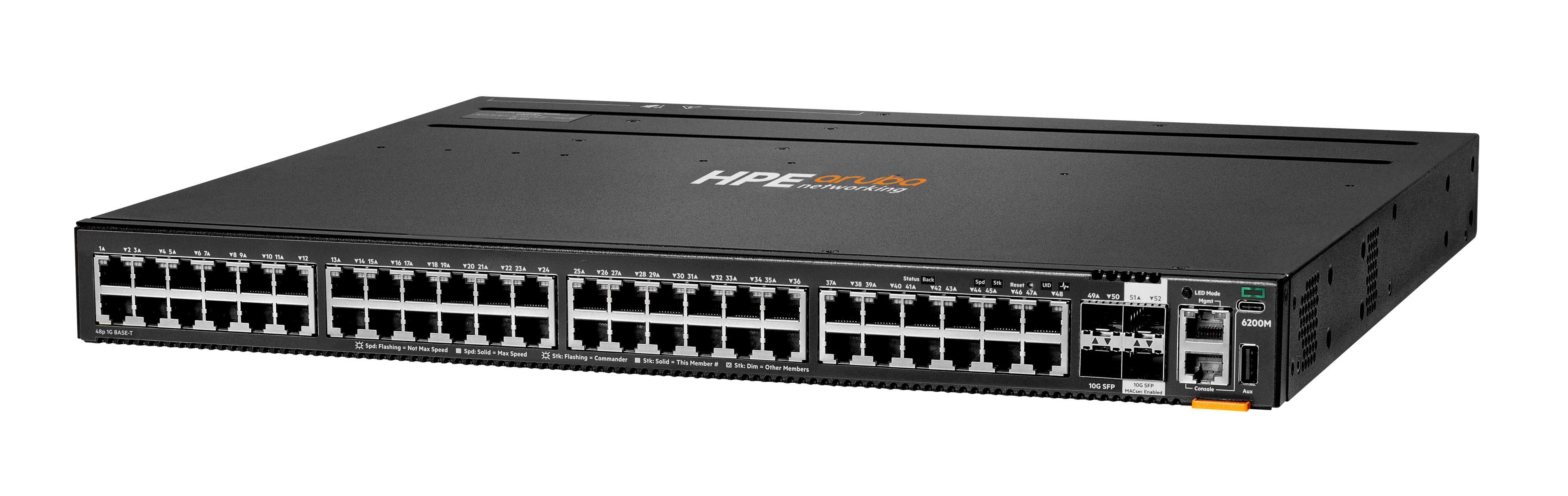 HPE Aruba 6200M 48G 4SFP+ Switch - Switch - Max. Stacking Distance 10 kms - L3 - managed - 48 x 10/100/1000, Ansicht 2
