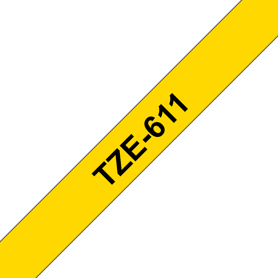 Brother TZe-611 - Schwarz auf Gelb - Rolle (0,6 cm), Ansicht 2