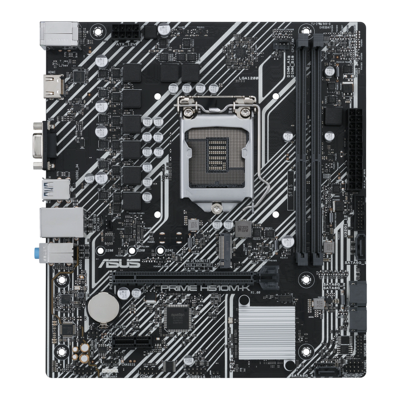 ASUS PRIME H510M-K - Intel - LGA 1200 - Intel® Celeron® - Intel® Core™ i3 - Intel® Core™ i5 - Intel® Core™ i7 - Intel® Core™ i9,... - LGA 1200 (Socket H5) - DDR4-SDRAM - 64 GB