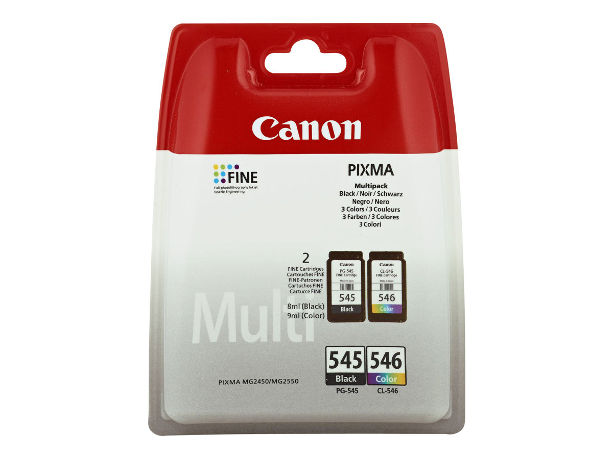 Canon PG-545 / CL-546 Multipack - 2er-Pack - 8 ml - Schwarz, Farbe (Cyan, Magenta, Gelb)