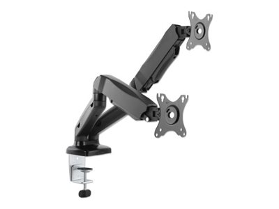 Manhattan Befestigungskit (Gelenkarm) - Gasfeder - für 2 LCD-Displays - Aluminium - Schwarz - Bildschirmgröße: 43.2-81.3 cm (17"-32")