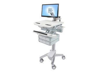 Ergotron Wagen - offene Architektur - für LCD-Display  PC-Ausrüstung - medizinisch - Aluminium verzinker Stahl hochwertiger Kunststoff - Grau weiß Polished Aluminum - Bildschirmgröße bis zu 61 cm (bis zu 24 Zoll)