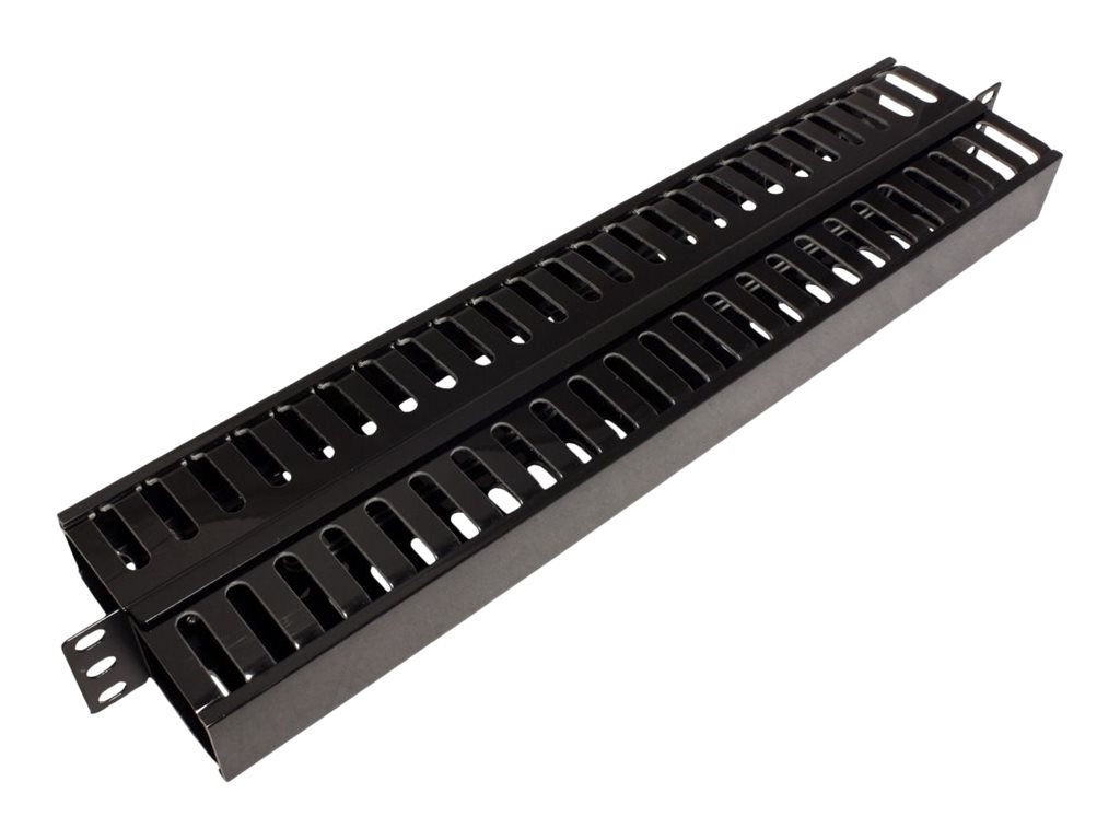 VALUE Rack-Kabelführungsplatte mit Kanal - Vorderseite - Schwarz, RAL 9005 - 1U - 48.3 cm (19), Ansicht 4