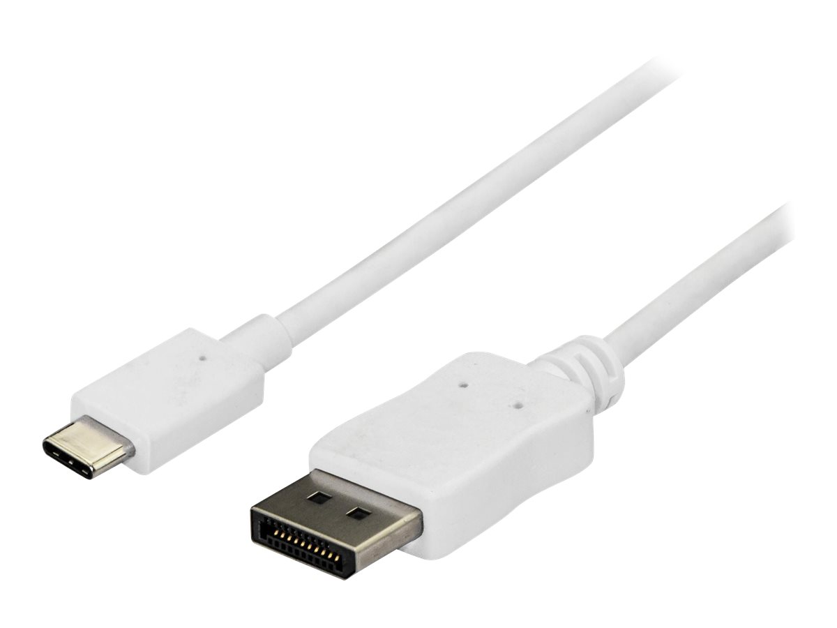 StarTech.com StarTech 6ft/1.8m USB C to DisplayPort 1.2 Cable 4K 60Hz, USB-C to DisplayPort Adapter Cable HBR2, USB Type-C DP Alt Mode to DP Monitor Video Cable, Works with Thunderbolt 3, White - USB-C Male to DP Male (CDP2DPMM6W)