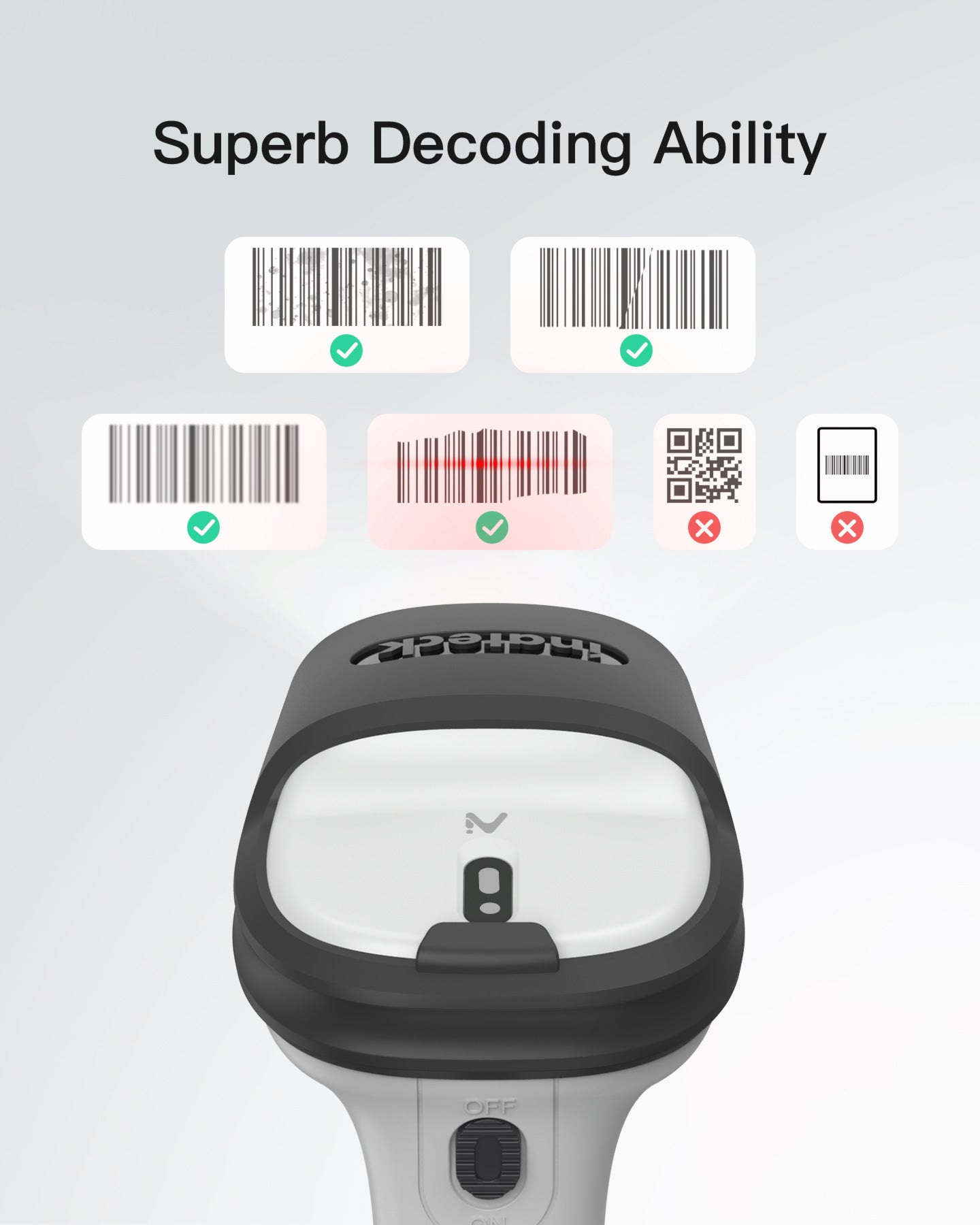 Inateck Barcodescanner 70 AI gray[BCST-70-AI_gray] - Barcode-Scanner, Ansicht 2