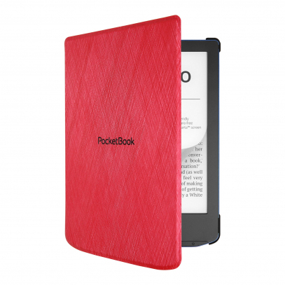 Pocketbook Flip-Hülle für eBook-Reader - PU-Imitationsleder, Baumwolle, Kunststoff - Rot, Ansicht 3