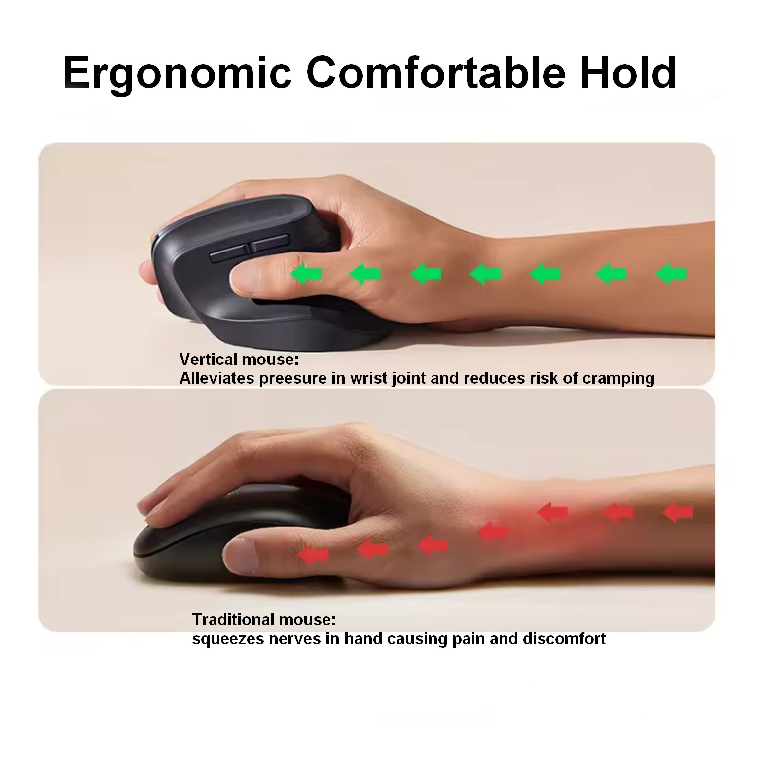 Equip Ergonomische Maus DM 2.4Ghz+BT 6Button Rechts schwarz, Ansicht 2