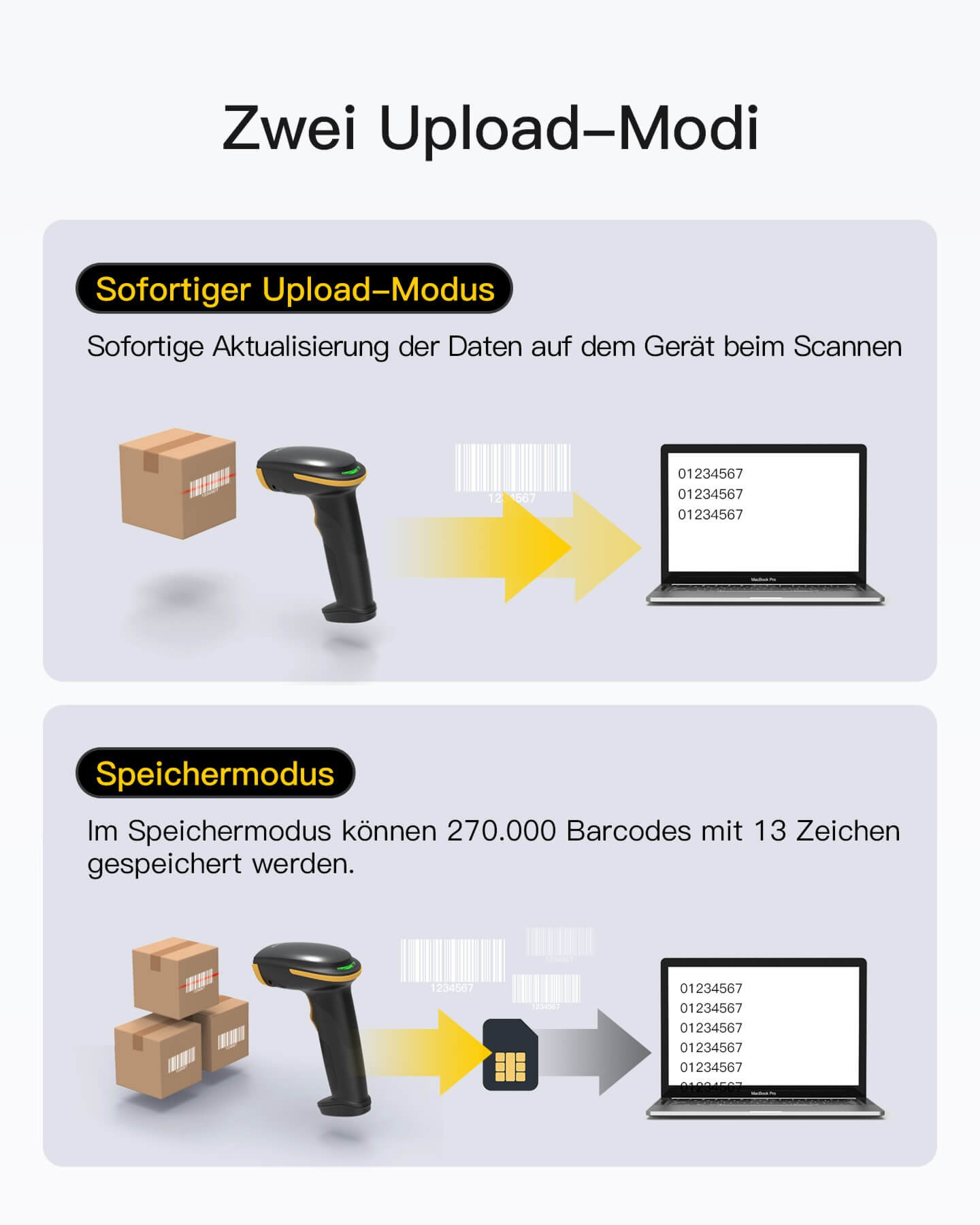 Inateck Barcodescanner 35 black[BCST-35_black] - Barcode-Scanner, Ansicht 2