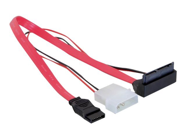 Delock Kabel Micro SATA Stecker > 2 Pin Power 5 V / 3,3 V + SATA 7 Pin 30 cm oben gewinkelt