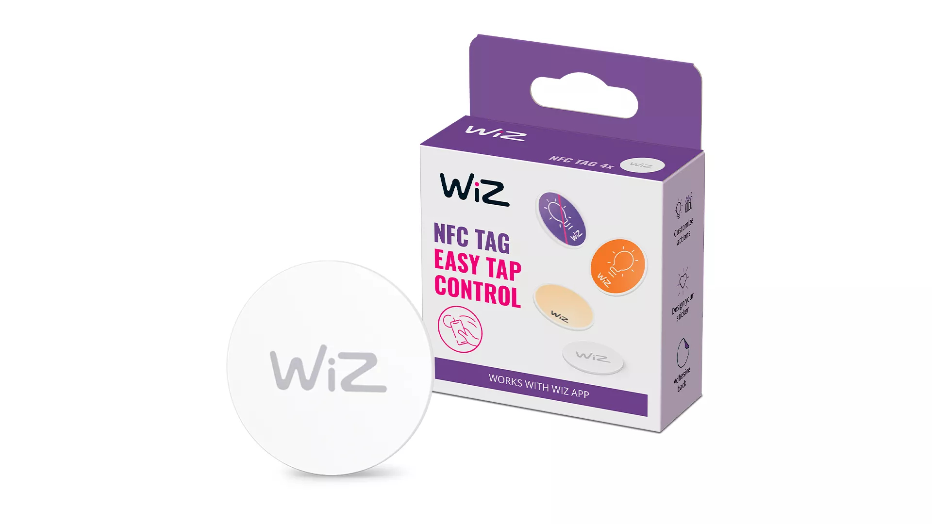 Philips WiZ NFC-Tag 4 Stück - Kabellos - NFC - Weiß - IP20 - 4 e, Ansicht 3
