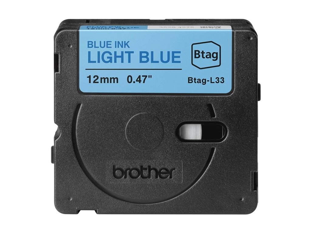 Brother BTAG-L33 - Blau auf hellblau - Rolle (1,2 cm x 4 m), Ansicht 2